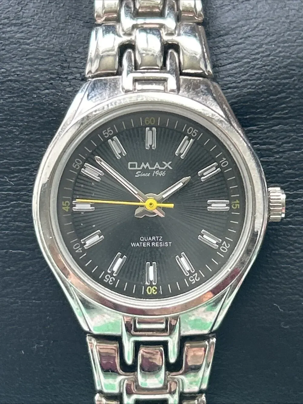 Omax Silver Tone Black Dial Women’s Quartz Watch